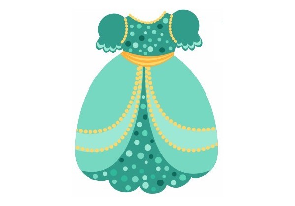 Sticker Robe princesse emeraude