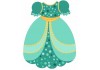 Sticker Robe princesse emeraude