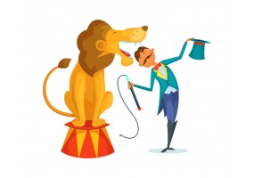 Sticker lion mange homme