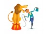 Sticker lion mange homme