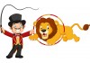 Sticker dresseur avec lion