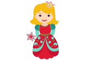 Sticker princesse robe rouge