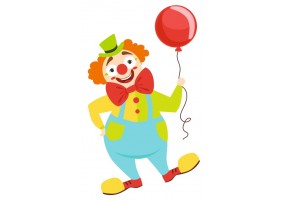 Sticker clown avec ballon