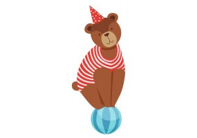 Sticker grand ours de cirque