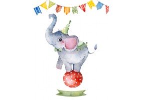 Sticker jolie elephant cirque