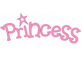 Sticker Texte rose princesse