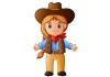 Sticker Cowboy fille