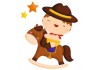 Sticker mural Cowboy en version bebe