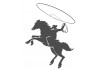 Sticker Cowboy silhouette grise