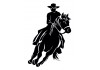 Autocollant Cowboy silhouette noir et blanc