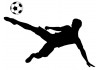 stickers footballeur frappe