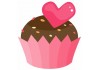 Sticker fille Cup Cake avec coeur