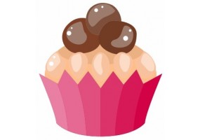 Sticker fille Cup Cake créme