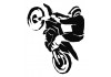 Sticker mural moto leve roue