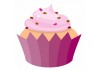 Sticker fille Cup Cake rose