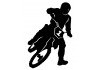 Sticker mural Moto cross noir