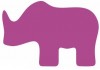 Sticker Rhinocéros silhouette violet