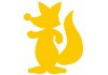 Sticker Renard silhouette jaune