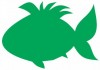 Sticker Poisson silhouette vert