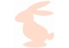 Sticker Lapin silhouette orange pastel