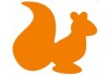 Sticker Ecureuil silhouette orange