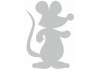 Sticker Souris silhouette gris