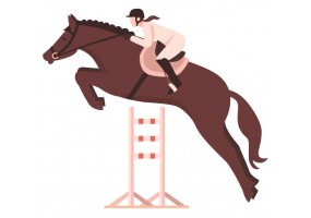 Sticker Cheval saute obstacle