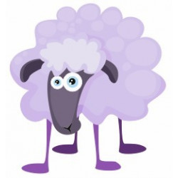 Sticker enfant Mouton violet
