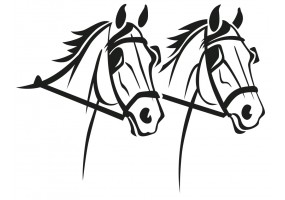Sticker deux chevaux double
