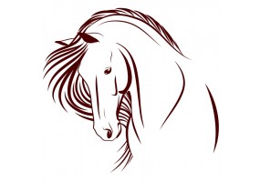 Sticker Chevaux buste marron