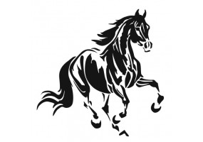 Sticker Cheval noir et blanc