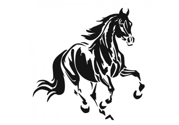 Sticker Mural Cheval Noir