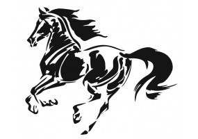 Sticker Cheval noir au galop