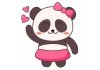 Sticker Panda robe rose