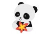 Sticker bebe Panda fleur