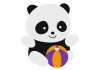Sticker Panda avec balle