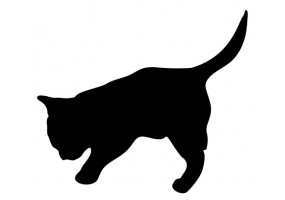 Sticker Chaton cherche croquette