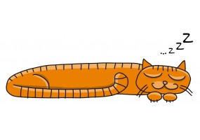 Sticker Chat allongé dort