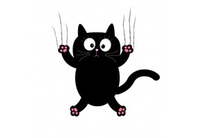 Sticker Chat griffe deux pattes