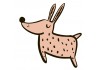 Sticker Chien saute rose pastel