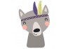 Sticker Chien indien avec plumes