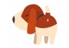 Sticker bebe Chien marron et blanc