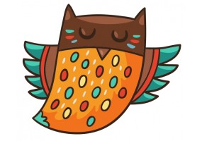 Sticker Hibou en vol