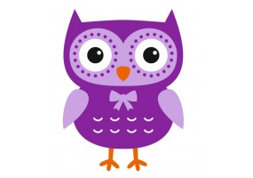 Sticker petit Hibou violet