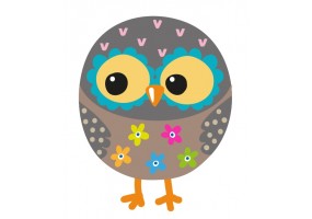 Sticker Hibou en boule