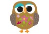 Sticker Hibou fleurs