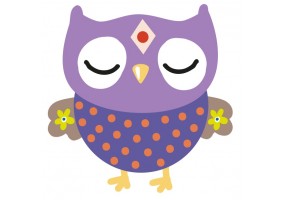 Sticker Hibou violet