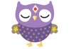 Sticker Hibou violet