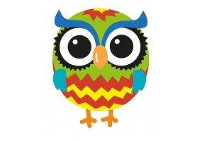 Sticker mural Hibou rigolo