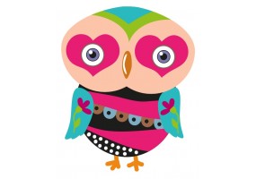 Sticker Hibou yeux coeur